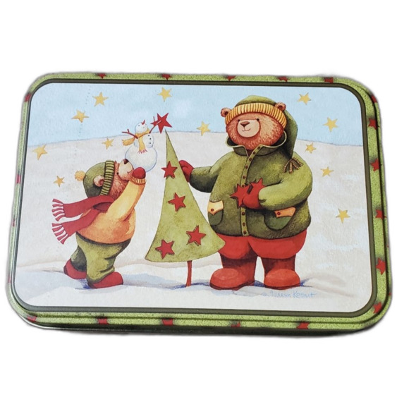 Christmas Tree Teddy Bear Buddies Storage Tin - Lindy Bowman - Picture 2 of 4